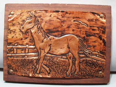 Horse copper press picture