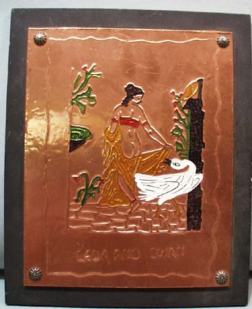 Leda and Swan, a copper press picture