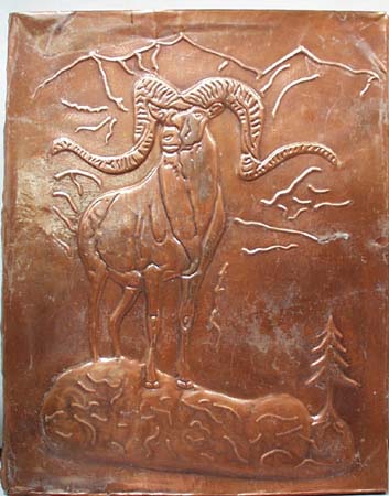 Nice older Ram Copper pressed Art picture