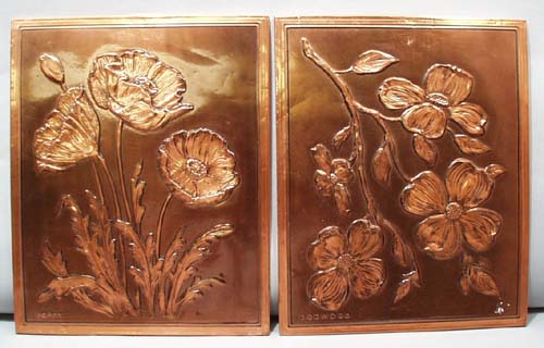 Poppy and Dogwood copper picture
