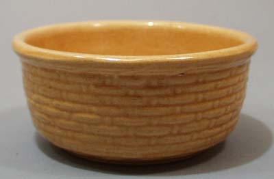 Yelloware basketweave bowl