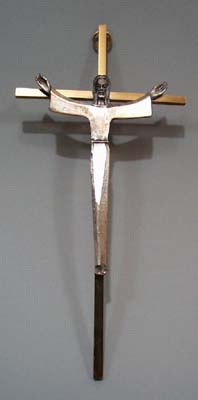 Brass and pewter Cross with modern look