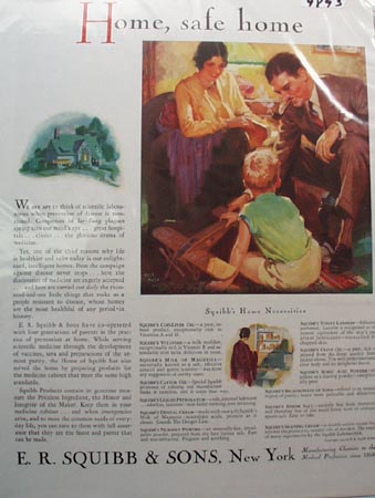 E.R.Squibb Home Safe Home Ad 1930