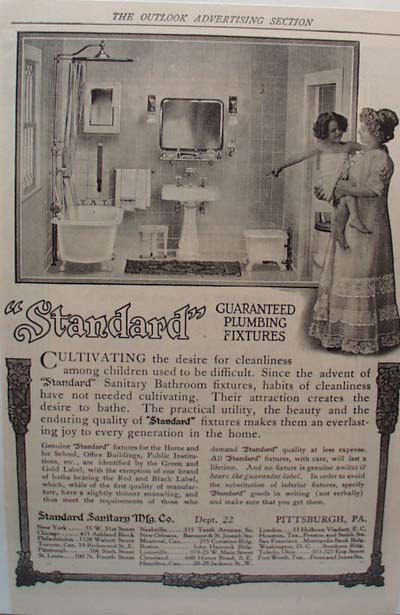 Standard Sanitary Cultivating Cleanliness Ad 1912