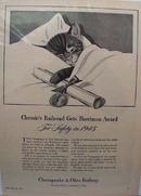 Chesapeake & Ohio RR Chessie's Award Ad 1946