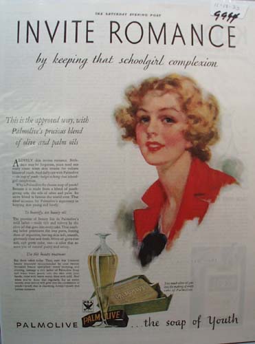 Palmolive Soap Invite Romance Ad 1933