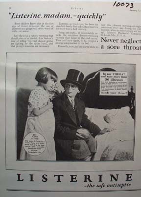 Listerine Antiseptic Never Neglect Sore Throat Ad 1928