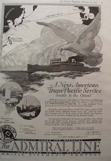 Pacific Steamship Company To The Orient Ad 1921