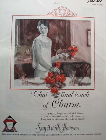 American Florists Touch of Charm Ad 1928
