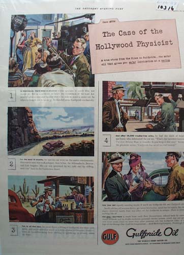 Gulfpride Oil Case of Hollywood Physicist Ad 1939