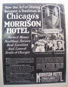 Morrison Hotel Art of Dining Ad 1928