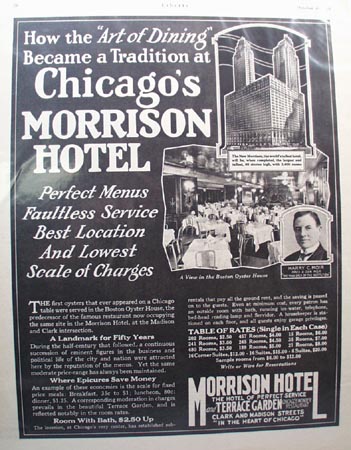 Morrison Hotel Art of Dining Ad 1928