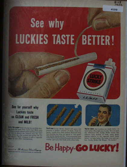 Lucky Strike Cigarette 1952 Ad