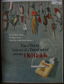 Old Gold Cigarettes 1951 Ad with fishing lures