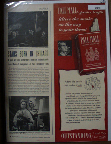 Pall Mall Cigarettes 1949 Ad