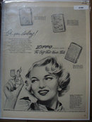 Zippo Windproof Lighter 1949 Ad with valentines inscription