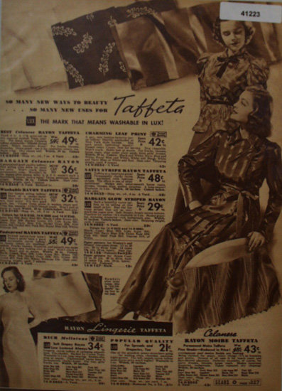 Sears Taffeta Fabric 1938 Ad