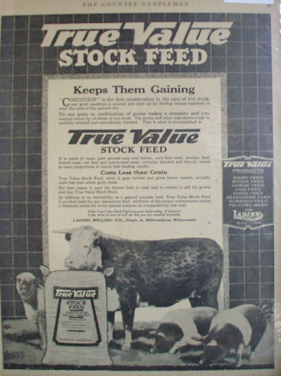 True Value Stock Feed 1920 Ad