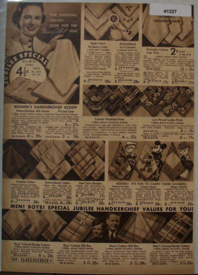 Sears Womens Handkerchief Scoop 1936 Ad