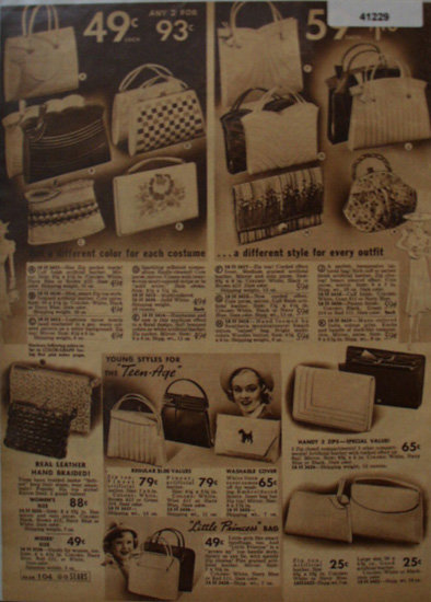 Sears Hand Bags 1938 Ad for teens
