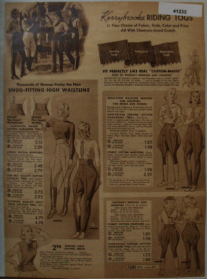 Sears Kerrybrooke Riding Togs 1938 Ad