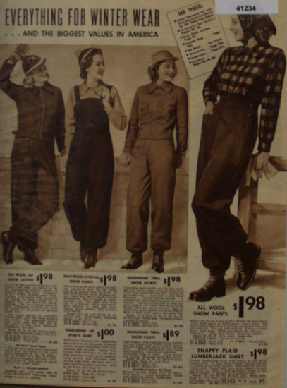 Sears Winter Wear for Women 1938 Ad in wool
