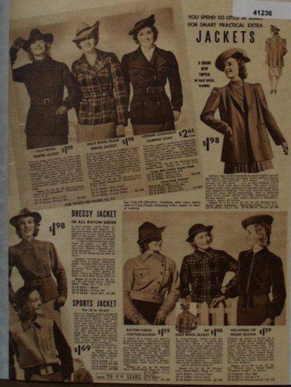 Sears Womens Jackets 1938 Ad