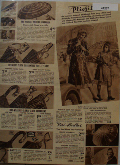 Sears Umbrellas 1938 Ad pliofilm