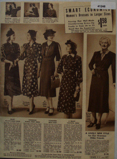 Sears Womens Dresses 1938 Ad