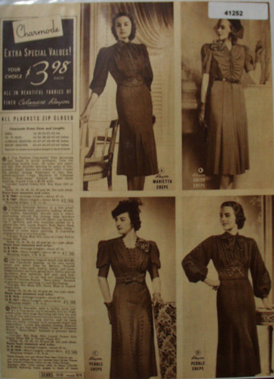 Sears Charmode Dresses 1938 Ad