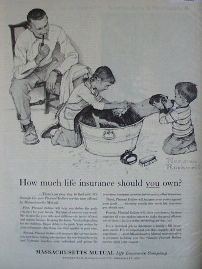 Massachusetts Mutual Life Insurance Co. 1959 Ad Norman Rockwell
