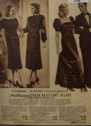 Sears Womens Velvet Dresses 1938 Ad