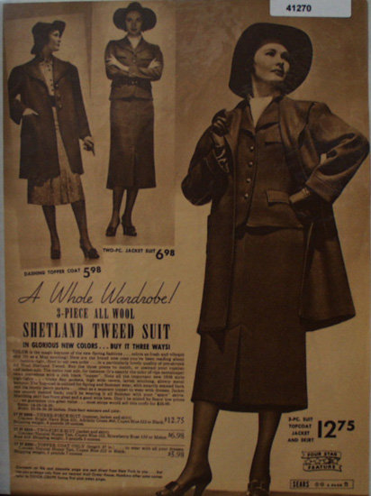 Sears Shetland Tweed Suit 1938 Ad