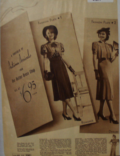 Sears Womens Dresses 1938 Ad
