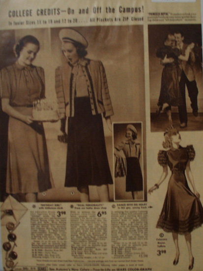 Sears Junior Women Dresses 1938 Ad