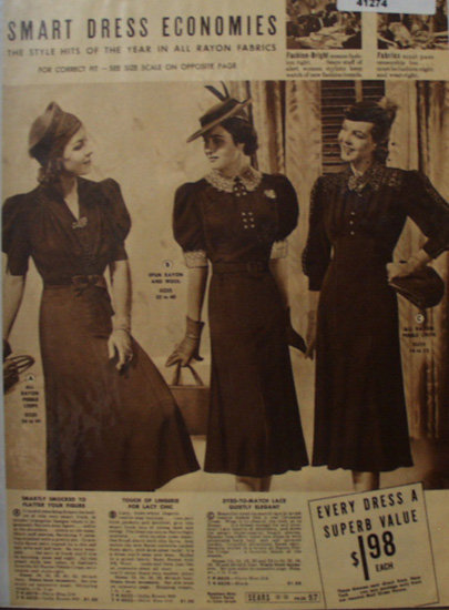 Sears Dress Economies 1938 Ad