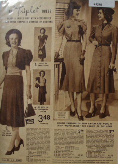 Sears Triplet Dress 1938 Ad