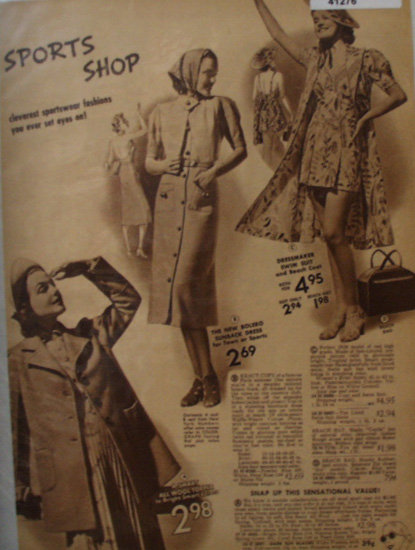 Sears Womens Sports Dresses 1938 Ad