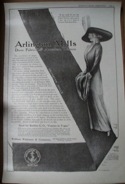 Arlington Mills Dress Fabrics 1912 Ad