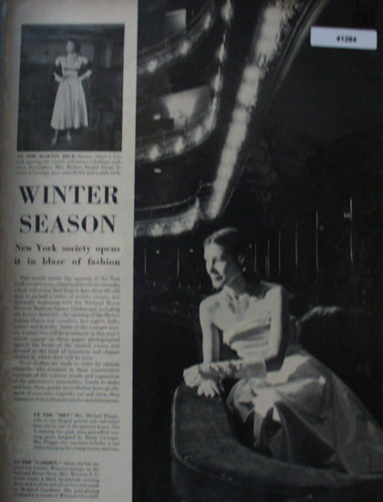 Winter Season Fashion Dresses 1947 Ad