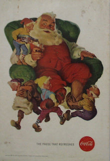 Coca Cola Santa and Elfs 1960 Ad