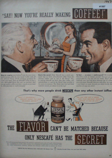 Nescafe Soluble Coffee 1947 Ad