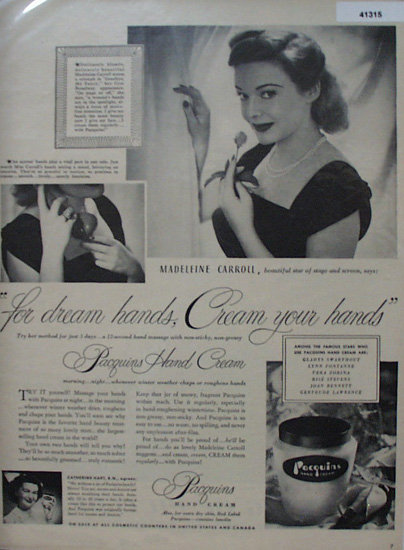 Pacquins Hand Cream 1949 Ad