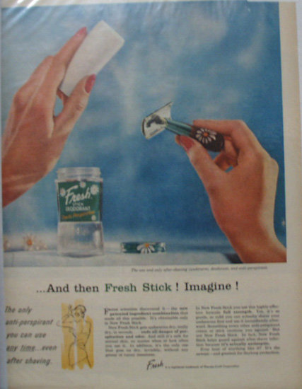 Fresh Stick Deodorant 1956 Ad