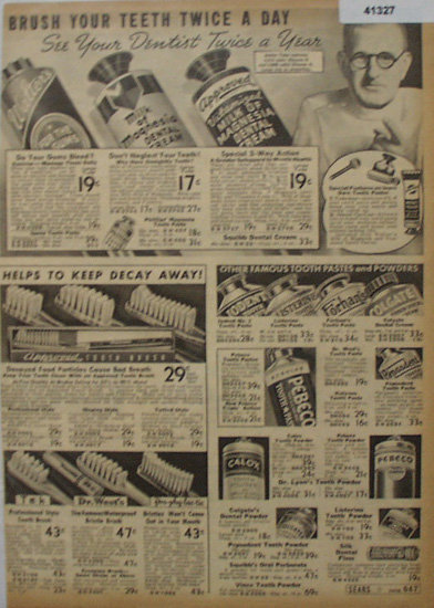 Sears Dental Hygiene Products 1938 Ad