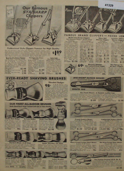 Sears Hair Clippers Shears And Brushes 1938 Ad