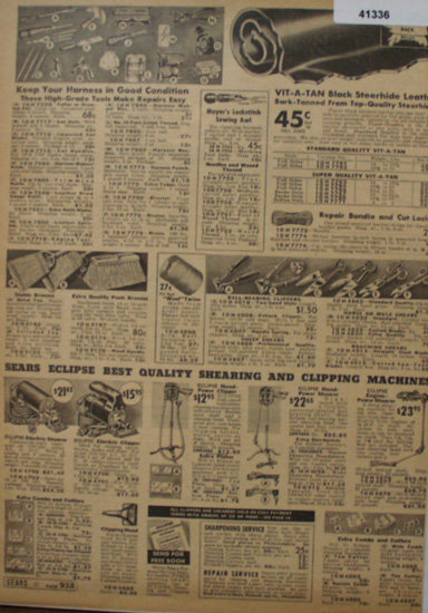 Sears Farm Related Harness And Hair 1938 Ad