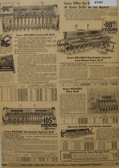 Sears Farm Related Grain Drills 1935 Ad