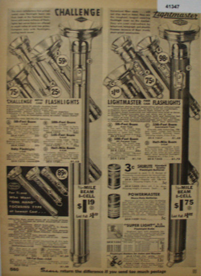 Sears Flashlights And Batteries 1935 Ad
