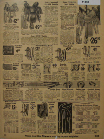 Sears Farm Related Horse Saddles 1935 Ad